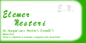 elemer mesteri business card